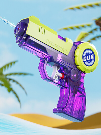 1 vnt. Prispauskite atgal į kamerą permatomas vandens pistoletas vasaros interaktyvus lauko paplūdimio vandens mūšio žaislas, vaikų vandens purškimo pistoletas