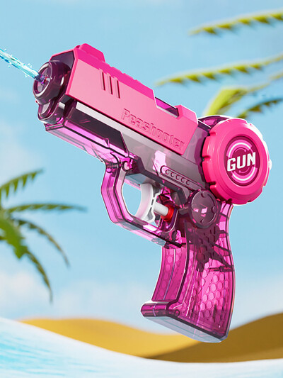 1 vnt. Prispauskite atgal į kamerą permatomas vandens pistoletas vasaros interaktyvus lauko paplūdimio vandens mūšio žaislas, vaikų vandens purškimo pistoletas