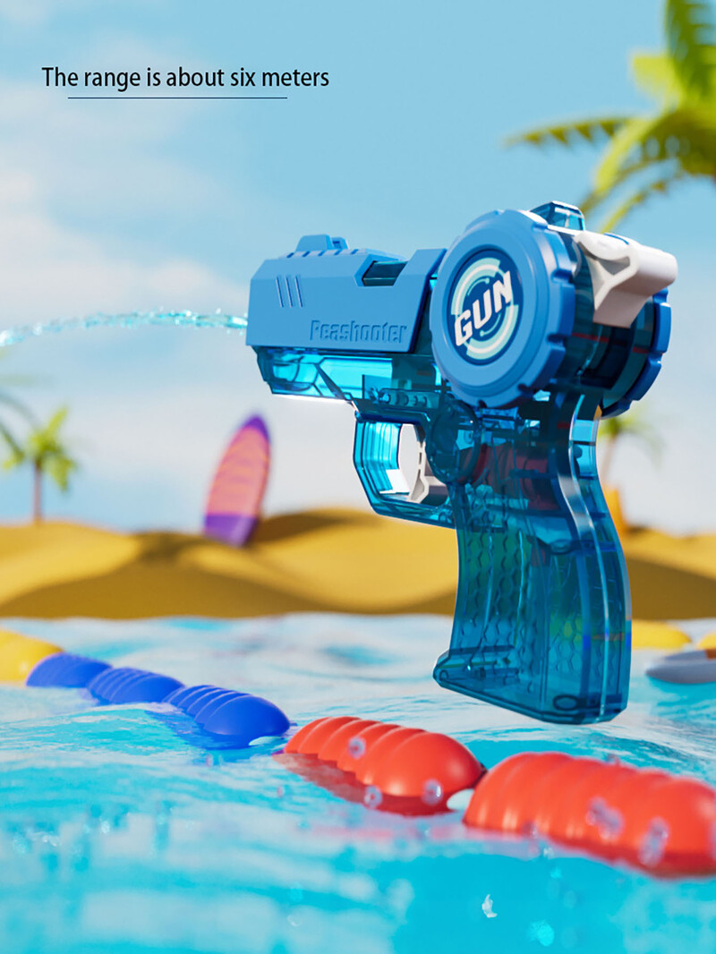 1 vnt. Prispauskite atgal į kamerą permatomas vandens pistoletas vasaros interaktyvus lauko paplūdimio vandens mūšio žaislas, vaikų vandens purškimo pistoletas