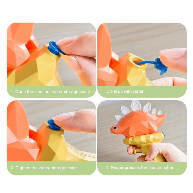 Animacinis filmas mini vandens pistoletas vaikams žaislas dinozauras vandens purškimo pistoletas vasaros lauko paplūdimio baseino vandens žaislai vaikams