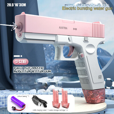 Naujas vasaros vandens pistoletas elektriniu pistoletu šaudymo žaislas, visiškai automatinis vasaros paplūdimio šaudymo žaislas vaikams berniukams mergaitėms pistole de agua dovana
