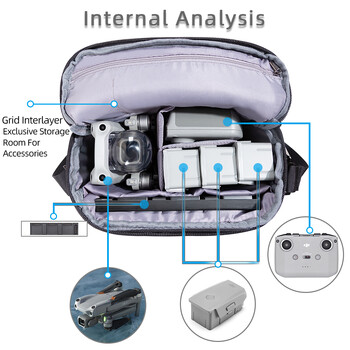 Раница за DJI Neo/Mini 4 Pro Чанта за през рамо Съхранение Пътна чанта за DJI Air 2S/Mini 4K/Mini 3 Pro Калъф Аксесоари за дрон
