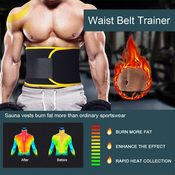 LAZAWG Men Waist Trainer Trimmer Sauna Sweat Belt Belly Corsets Control Sport Burner Workout Weight Loss Slimming Body Shaper