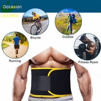 LAZAWG Men Waist Trainer Trimmer Sauna Sweat Belt Belly Corsets Control Sport Burner Workout Weight Loss Slimming Body Shaper