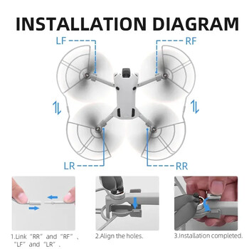 Προστατευτικό προπέλας για DJI Mini 4 Pro, Σχεδιασμός γρήγορης απελευθέρωσης Έλικες Προστατευτικά στηρίγματα Φτερά λεπίδες Αξεσουάρ κάλυμμα κλουβιού κουπιών