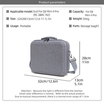 Τσάντα μεταφοράς για DJI Mini 4 Pro Storage Case Κάλυμμα λουριών ώμου λαβής σακιδίου πλάτης RC-2/N2 Τηλεχειριστήριο Αξεσουάρ Drone