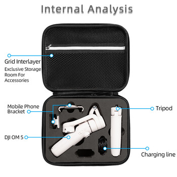 Τσάντες αποθήκευσης για DJI OM 5 Μαύρη ανθεκτική θήκη μεταφοράς για DJI OM5/Osmo Mobile 5 Αξεσουάρ χειρός Gimbal Απλή φορητή τσάντα