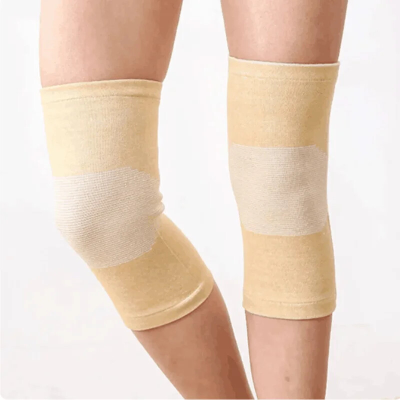 1 pereche de protecție pentru genunchi, picior, artrită, leziuni, mâneci de gimnastică, bandaj elastic, genunchiere, cărbune, tricotate, genunchiere calde