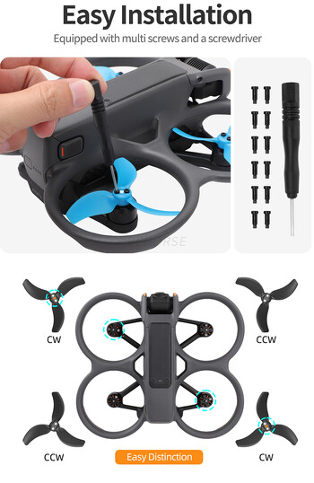 Sunnylife Propellers for DJI Avata 2 Wing Fans Ελαφριά λεπίδες Κουτί αποθήκευσης έλικα για DJI Avata 2 αξεσουάρ Drone