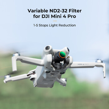 K&F Concept Variable ND2-32 (1-5 Stops) Филтър за обектив за DJI Mini 4 Pro с едностранен водоустойчив антирефлексен зелен филм