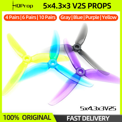 4/6/10Pairs HQProp 5X4.3X3V2S 5043 V2 Propeller 3-Blade PC Props CW CCW For RC FPV Racing Freestyle 5inch Drone Quadcopter