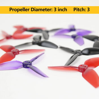 6/10 Pairs HQProp T3X3X3 Propeller 3030 3-Blade PC Props for RC FPV Freestyle 3inch Toothpick Cinewhoop Ducted Drone CineLog