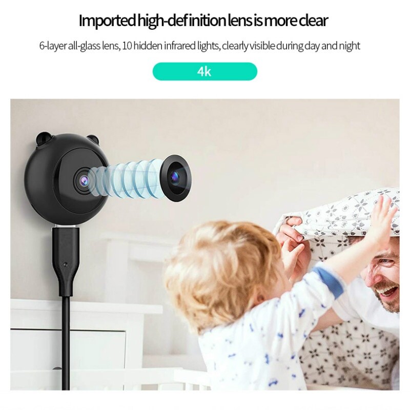 A12 mini kamera HD 4k sensors nakts redzamības videokamera bezvadu Wifi Pandas formas mājas monitors un automašīnas DVR/dash kamera