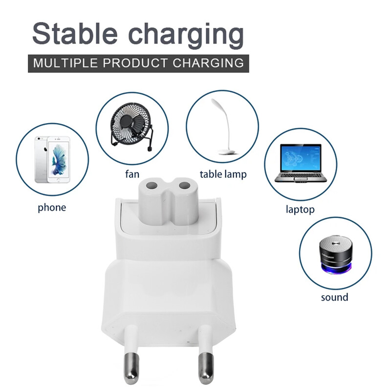 5/1 pakiranja EU adaptera za izmjeničnu struju, putna zidna utičnica, pretvarač Duck Head za MacBook MagSafe 45/60/85W za IPad 10W/12W adapteri