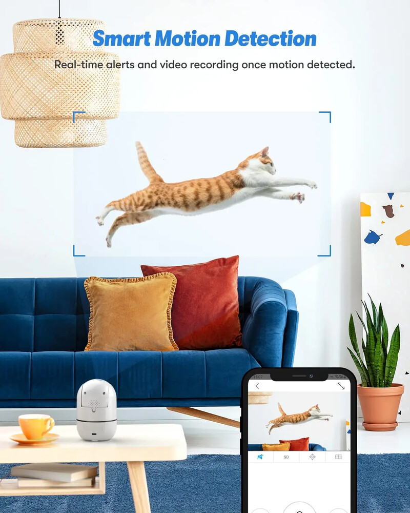 1080P traadita IP-kaamera Wifi 360 CCTV kaamera Mini lemmiklooma videovalve kaamera WiFi-ga beebimonitoriga 2MP nutikas kodu