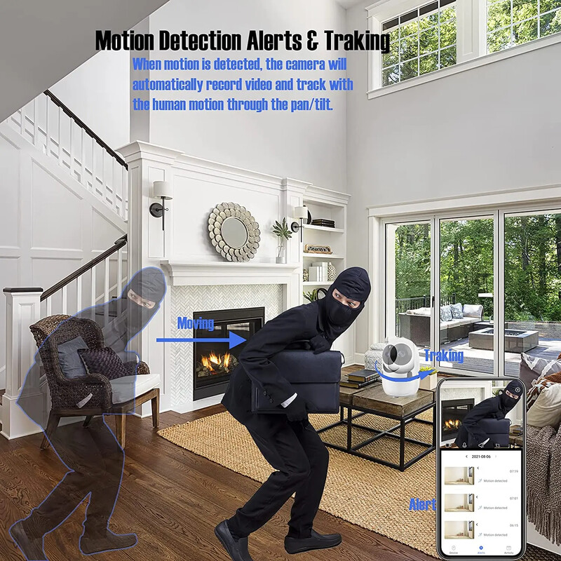 1080P traadita IP-kaamera Wifi 360 CCTV kaamera Mini lemmiklooma videovalve kaamera WiFi-ga beebimonitoriga 2MP nutikas kodu