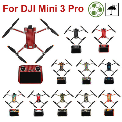 Veekindlad kleebised DJI Mini 3 Pro kaitsekile jaoks PVC kleebis kriimustuskindel täiskattega nahkkile koos ekraanikaitsega