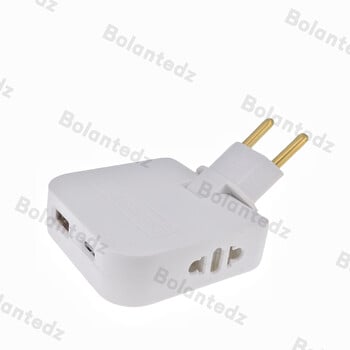 EU Extension Chargers Adapter 4 в 1 въртящ се преобразувател на гнездо 180 градуса за гнездо за зареждане на мобилен телефон с USB и тип c