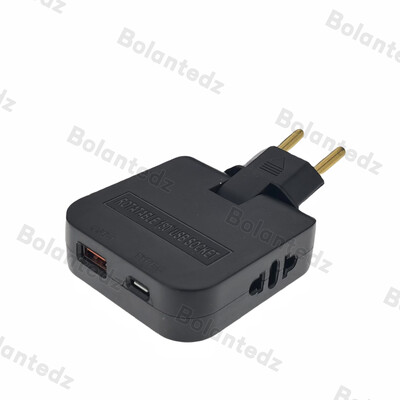 EU Extension Chargers Adapter 4 σε 1 περιστρεφόμενη υποδοχή μετατροπέας 180 μοιρών για κινητά τηλέφωνα Υποδοχή φόρτισης με usb και τύπου c