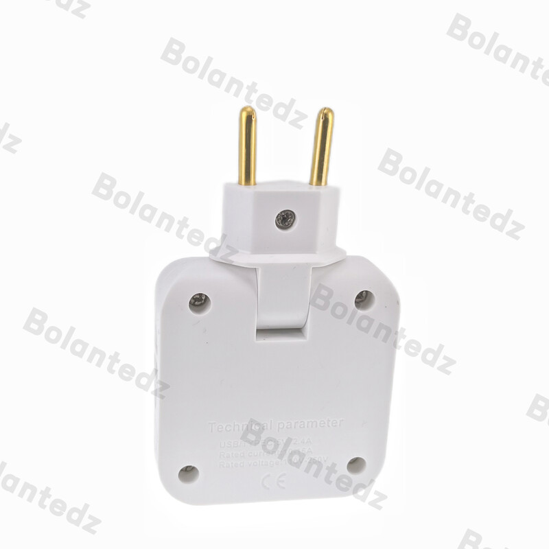 EU Extension Chargers Adapter 4 σε 1 περιστρεφόμενη υποδοχή μετατροπέας 180 μοιρών για κινητά τηλέφωνα Υποδοχή φόρτισης με usb και τύπου c
