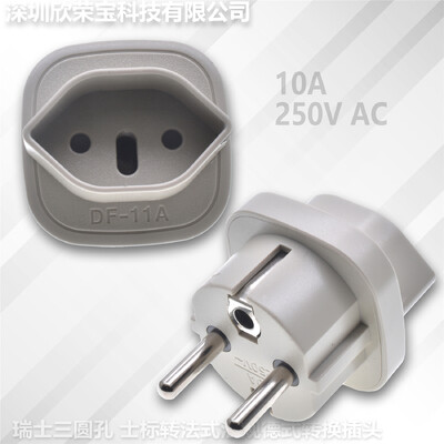 Adaptor de mufă franceză din Italia la UE de înaltă calitate Convertor elvețian la tip F Schuko, Brazilia, rotund, 3 pini, conector de încărcare pentru călătorii