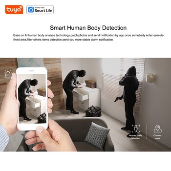 Tuya Smart 1080p Wi-Fi Smart Home Security Camera 2MP, HD, Ειδοποιήσεις APP σε πραγματικό χρόνο, ήχος 2 κατευθύνσεων, με παρακολούθηση κίνησης για μωρά και κατοικίδια