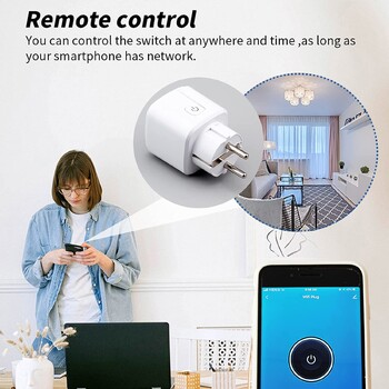 Tuya 16A, 20A Smart Plug WiFi Socket EU Power Monitoring Timing Function Работи с Alexa, Google Home, Alice, Smart Life Home