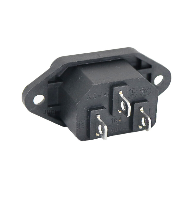 Must CE IEC320 C13 C14 AC toitepaneeli pistikupesa Taasjuhtmega juhtmestiku pistik Elektriline aku pesa dokkimispesa 10A 250V