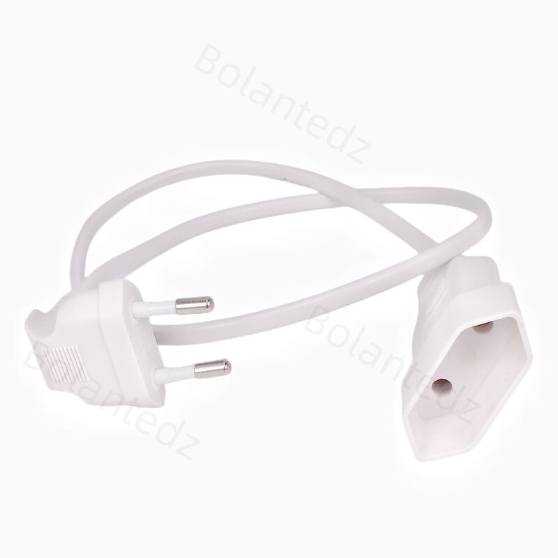 1Gb ES barošanas adaptera vads, 90 grādu leņķis, Eiropas apaļš 2 kontaktu barošanas kabelis UPS PDU 0,3 M/0,6 M