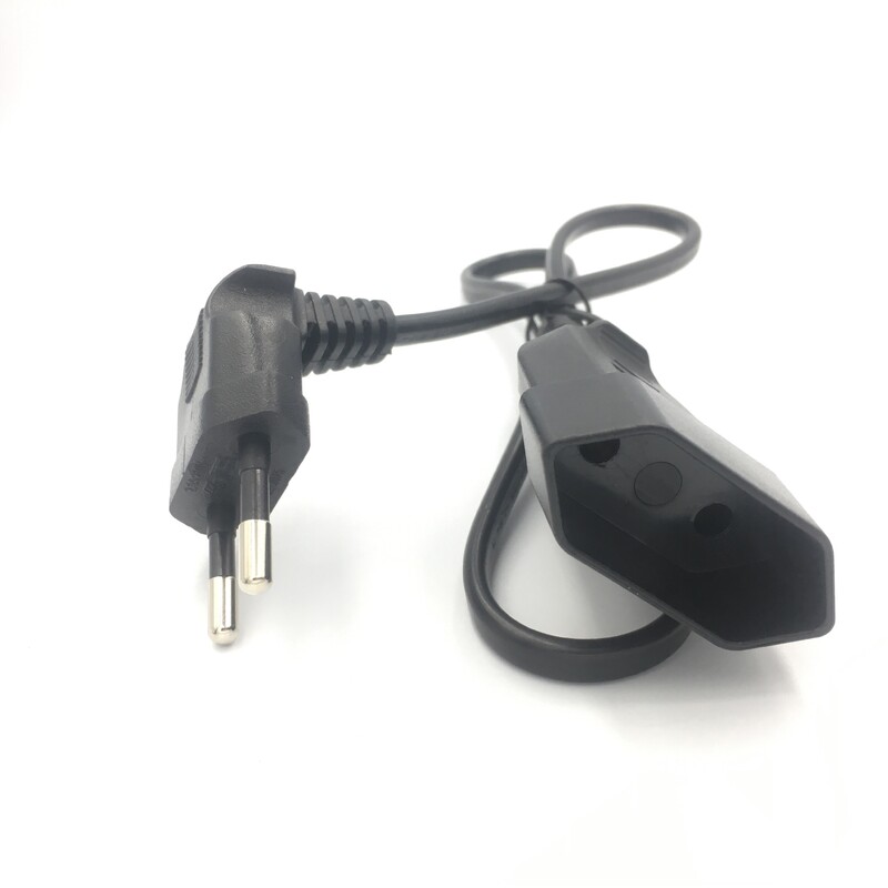 1Gb ES barošanas adaptera vads, 90 grādu leņķis, Eiropas apaļš 2 kontaktu barošanas kabelis UPS PDU 0,3 M/0,6 M