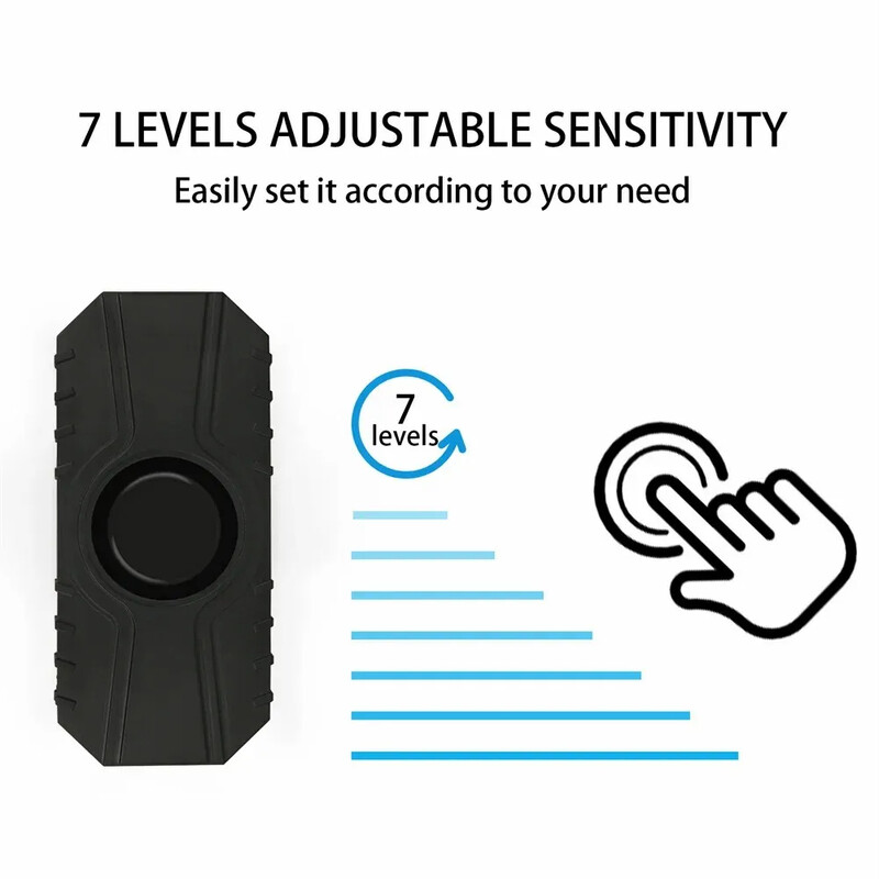 Alarma de vibrații pentru bicicletă fără fir, încărcare USB, impermeabilă, pentru motocicletă, alarmă pentru bicicletă electrică, telecomandă, senzor de securitate anti-pierdere