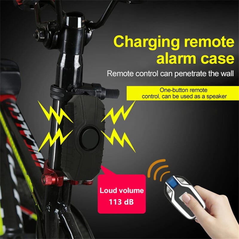 Alarma rezistenta la apa pentru biciclete Incarcare USB Motociclete Biciclete electrice Securitate Anti-pierdere Telecomanda fara fir Detector de vibratii Alarma