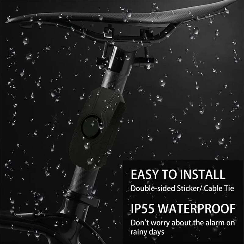 Alarma rezistenta la apa pentru biciclete Incarcare USB Motociclete Biciclete electrice Securitate Anti-pierdere Telecomanda fara fir Detector de vibratii Alarma