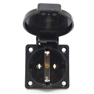 Crno Plavi okrugli poklopac 50*50mm EU industrija AC utičnica IP44 Europa Njemačka 16A 250V uzemljenje vanjska vodootporna utičnica