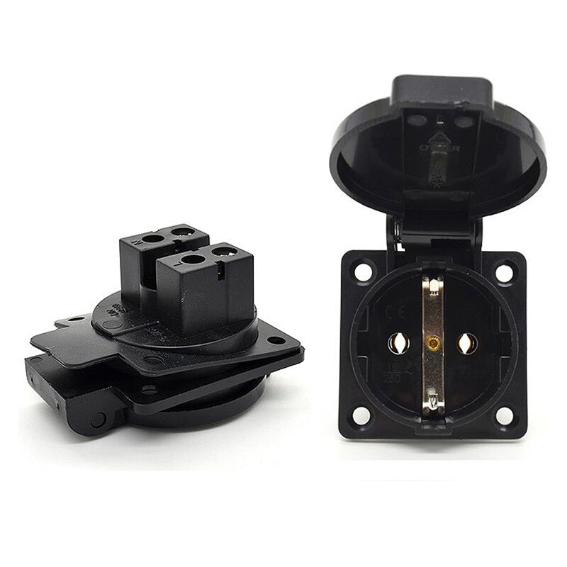 Crno Plavi okrugli poklopac 50*50mm EU industrija AC utičnica IP44 Europa Njemačka 16A 250V uzemljenje vanjska vodootporna utičnica