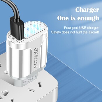 3.1A Φορτιστής 4 USB EU US Plug Quick Fast Charge Universal Wall 4 Ports Charging for iPhone Φορτιστές κινητών τηλεφώνων Samsung Xiaomi