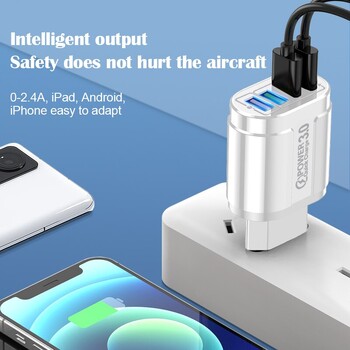 3.1A Φορτιστής 4 USB EU US Plug Quick Fast Charge Universal Wall 4 Ports Charging for iPhone Φορτιστές κινητών τηλεφώνων Samsung Xiaomi