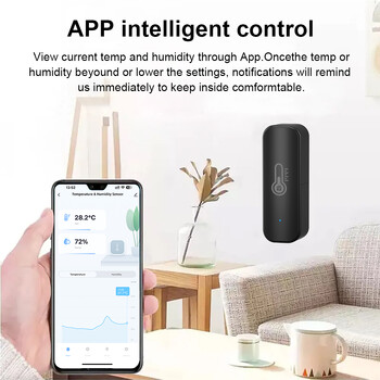 Tuya Zigbee/ WiFi Smart Temperature Humidity Sensor Indoor Hygrometer APP Дистанционно управление Работи с Alexa Google Home Smart Home