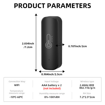 Tuya Zigbee/ WiFi Smart Temperature Humidity Sensor Indoor Hygrometer APP Дистанционно управление Работи с Alexa Google Home Smart Home