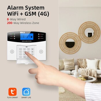 Πληκτρολόγιο GSM Wifi Alarm Security 433MHz Ασύρματο έξυπνο σύστημα συναγερμού διαρρηκτών σπιτιού APP Έλεγχος ανιχνευτής κίνησης Αισθητήρας πόρτας