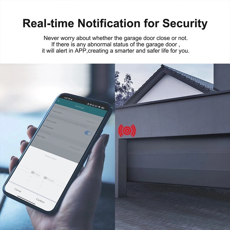 Controler pentru deschiderea ușii de garaj inteligent WiFi ONENUO Modulul de automatizare a comutatorului de aplicații Tuya funcționează cu Alexa Google Home Siri