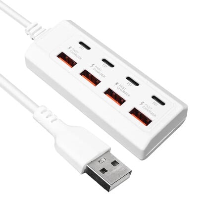 Încărcător universal pentru telefon mobil Priză electrică 4USB 4PD Multiporturi Încărcare rapidă Mufe USB Priză pentru telefon mobil, laptop