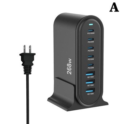Φορτιστής USB Nitride Gallium Upoy Station Charging for Multiple Devices Fast Charging Blocks PD Type-C 286W US/EU/UK/AU Plug
