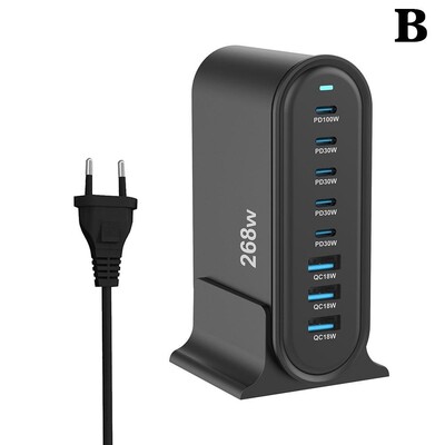 Φορτιστής USB Nitride Gallium Upoy Station Charging for Multiple Devices Fast Charging Blocks PD Type-C 286W US/EU/UK/AU Plug