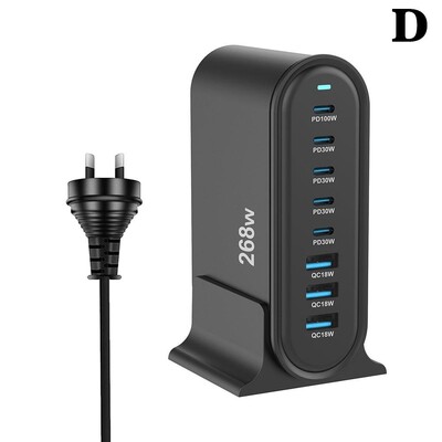 Φορτιστής USB Nitride Gallium Upoy Station Charging for Multiple Devices Fast Charging Blocks PD Type-C 286W US/EU/UK/AU Plug