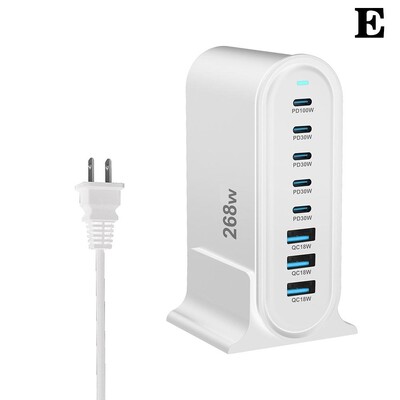 Φορτιστής USB Nitride Gallium Upoy Station Charging for Multiple Devices Fast Charging Blocks PD Type-C 286W US/EU/UK/AU Plug