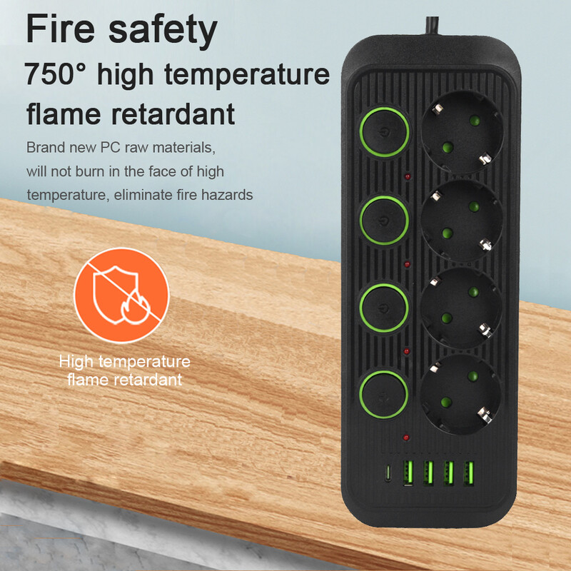 EU utikač Višestruke utičnice AC utičnice Razvodnik Produžni kabel s USB priključcima Zaštita od prenapona Mrežni filtar Individualni prekidač