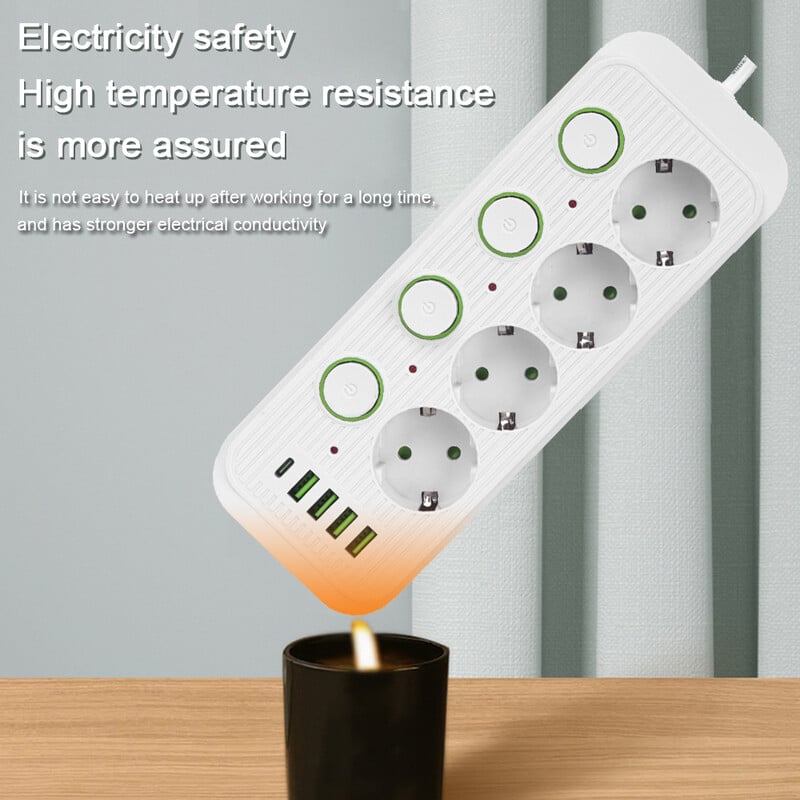 EU utikač Višestruke utičnice AC utičnice Razvodnik Produžni kabel s USB priključcima Zaštita od prenapona Mrežni filtar Individualni prekidač