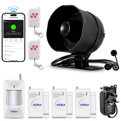 KERUI 120db valju heli häiresüsteem Sireen Tuya nutikas WIFI juhtmevaba turvasignalisatsiooni komplekt Kodu sissemurdmise liikumisandur Alexa