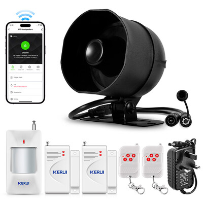 KERUI 120db valju heli häiresüsteem Sireen Tuya nutikas WIFI juhtmevaba turvasignalisatsiooni komplekt Kodu sissemurdmise liikumisandur Alexa